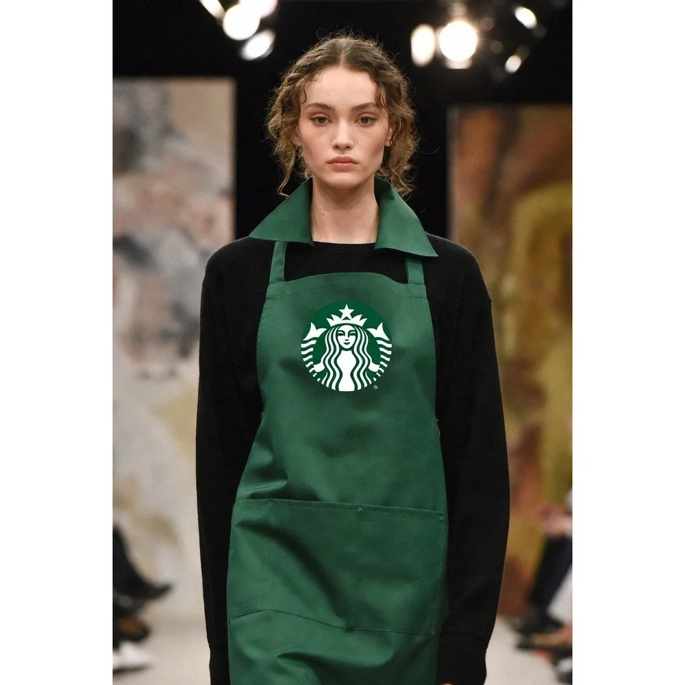 Starbucks Green Apron Unisex Barista Workwear Uniform Cute Coffee Gorpcore